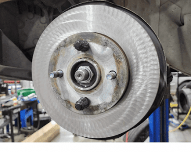 Brake inspection and repair for BMW, Mercedes, Audi, Volkswagens and more in blowing rock, nc. Image oof new brakes added to a european car that came into the shop needing brake replacement.